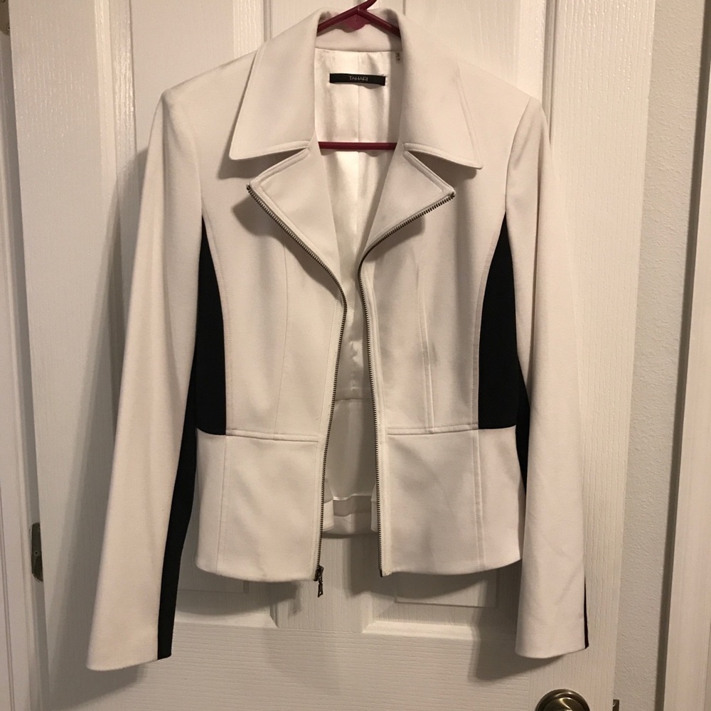 Tahari White and Black Blazer